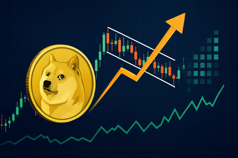 El precio del Dogecoin apunta a los 0,22 dólares, mientras que 55 millones de dólares en posiciones cortas en DOGE se enfrentan a la liquidación